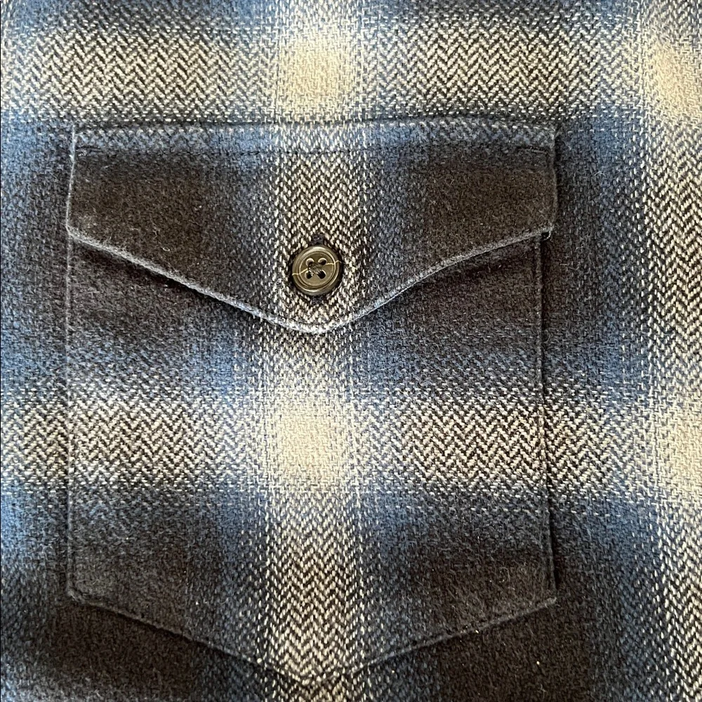 Banana Republic Navy and Light Blue Plaid Shirt